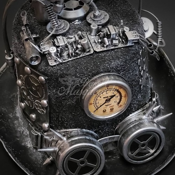 Steampunk Top Hat Costume Goggles Mad Scientist - Picture 3 of 4